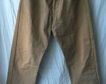 Vintage Levi's Levi Strauss Mens Black Tab Patch Brown Jeans Sz 85 Made in New Zealand