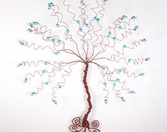 Whimsical Wall Hanging Tree Art Sculpture Tree of Life Custom Wire Tree Art in Any Colors Nursery Decor