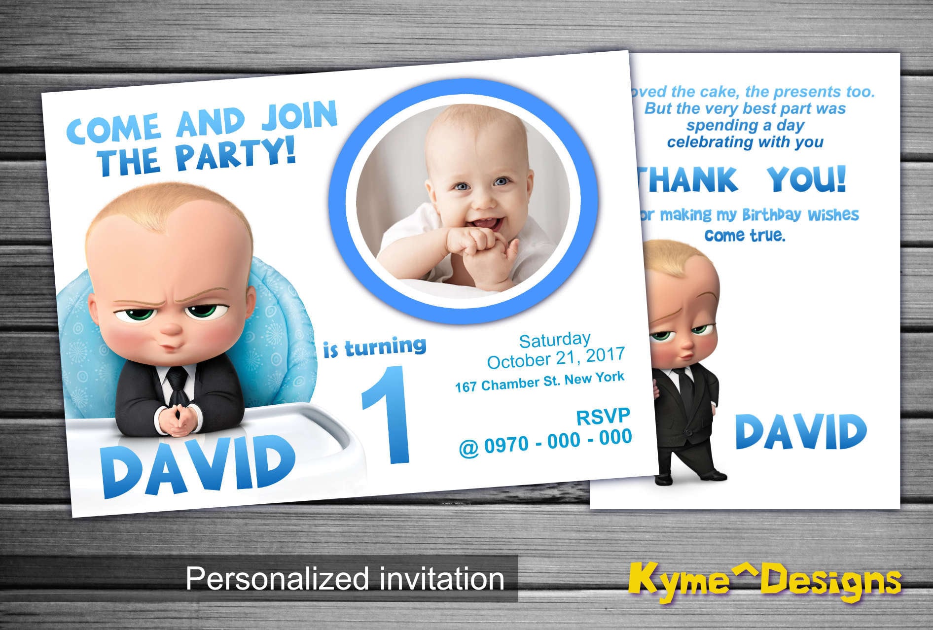 Boss Baby Invitation Boss Baby Birthday Invitation 5x7