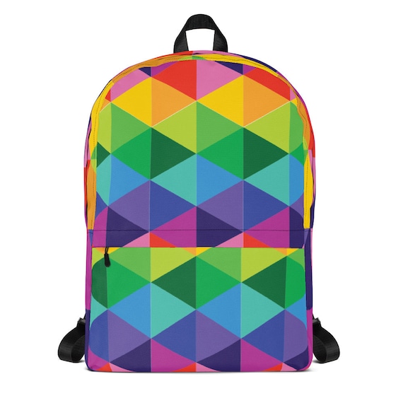 Colorful Backpack for School Work or Traveling Rainbow Bag to Hold Your Unicorn