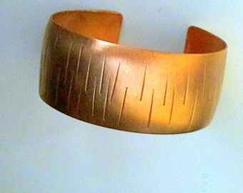 Woman's Wide Copper Cuff Bracelet