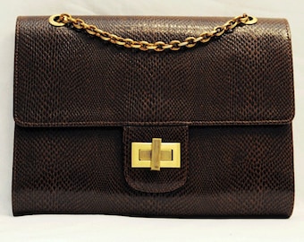 SALE Leather Chain-Trimmed Clutch Bag SALE