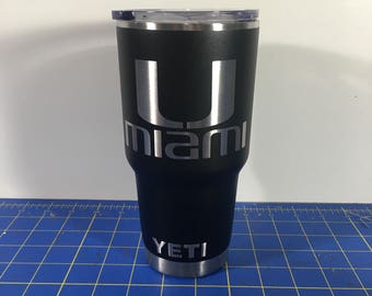 Miami Hurricanes Custom Powder Coated Yeti 30oz