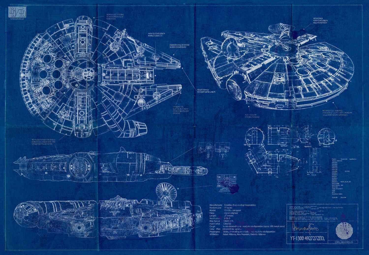 star wars blue blueprint background
