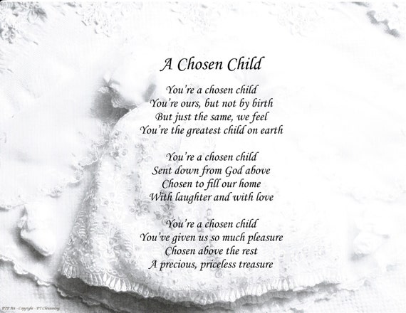 Baptism Poem A Chosen Child