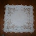 Antique hand done lace doily square 12"