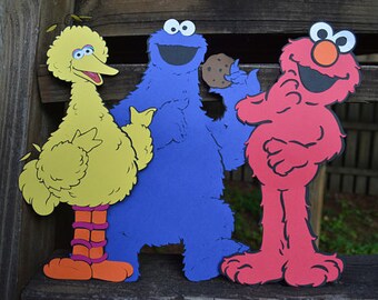 Sesame Street Birthday Party Centerpiece/11 inch/Decor/Theme/Cut Out/Cookie Monster/Elmo/Big Bird/ideas/photo props/party supplies/favors