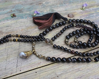 108mala beads, mala necklace, 108 mala, mala 108 necklace, 108 mala beads, long necklace mala, 108 stone mala, japa mala, boho necklace