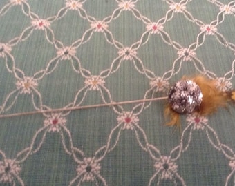 Unique Vintage Sparkly Button Hat Pin