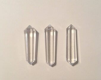 Clear crystal quartz double terminated pendants