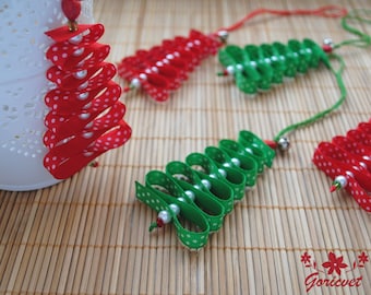 Christmas ornaments Christmas tree Christmas decoration polka dots ribbon tree decoration Ribbon Christmas decor Christmas gift for friends