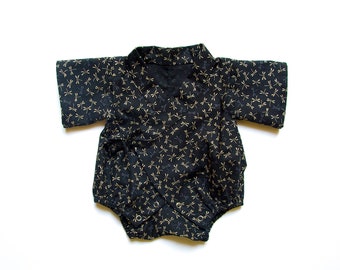 Baby kimono, romper, new baby gift, newborn bodysuit, gender neutral baby clothes, baby jinbei, kawaii romper, baby onesie, dragonfly baby