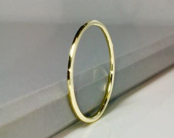 BIG SALE 14k 10k Solid Gold Midi Ring - Thin Gold Wedding Band - Pinky Ring gold - Knuckle Rings - Simple Gold Rings -Stacking Ring