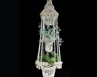 SALE Hanging Shell Chandelier - Vintage Shell Planter