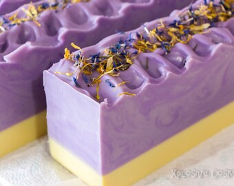 Lavender Sunshine Handmade Soap - Bar Soap, Coconut Milk Soap, Cold Process Soap, Vegan Soap, Tall Skinny Soap, Artisan Soap, Lavender Soap