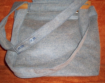 dusty blue/grey corduroy purse