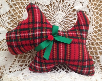 SOLD - Contact Seller for Ordering Info. Red Tartan Scottie Stuffie - Handmade