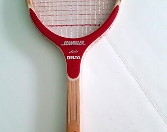 Scrambler Lady Delta vintage Wood Tennis Racquet 60s 70s Excellent