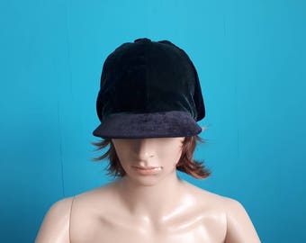 70er Jahre jockey Hut 1970 Hut Vintage grünen Hut Vintage schwarze Hut 70er Jahre Vintage Hut der Gewächshaus-Bereich unisex Hut