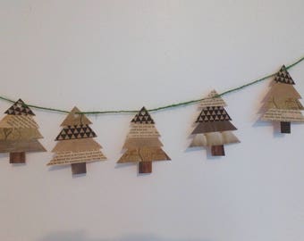 Garland of 7 Christmas trees #handmade recycled