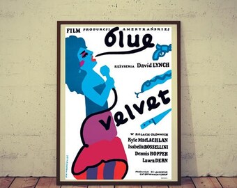 Polish Movie Poster BLUE VELVET Polish 26.7x38.5 '87 directed by David Lynch, Isabella Rossellini, different Mlodozeniec art!