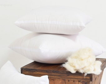 100% Natural Kapok Pillow Inserts : Organic Pillow Filling, Pure Organic Kapok, Hypoallergenic Pillow, Java Cotton, Zipped 16", 18" 20", 22"
