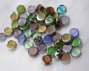 set of 20 glass beads silver