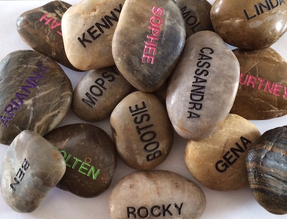 Personalized Engraved Polished Name Stones Garden Stones