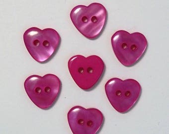 Set of 10 cherry - 001986 13mm heart buttons