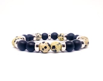 Mens Dalmatian Jasper bracelet