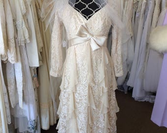 Cream Ruffle & Lace dress