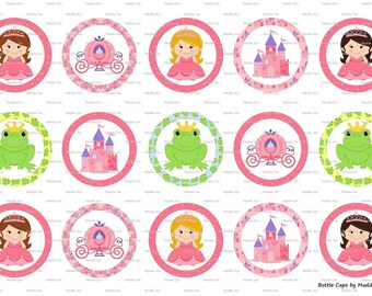 15 Fairytale Princess 1 Digital Download for 1" Bottle Caps (4x6)
