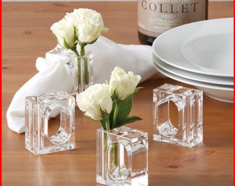 Acrylic Bud Vase Napkin Ring (Set of 4)