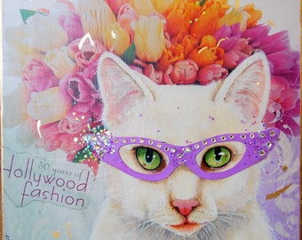 whimsical painting cats in eyewear high fashion