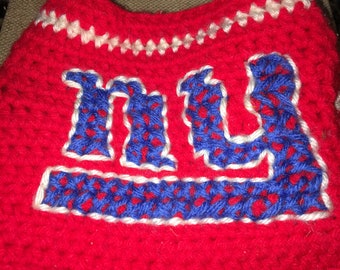 Crocheted New York Giants Doggie Sweater