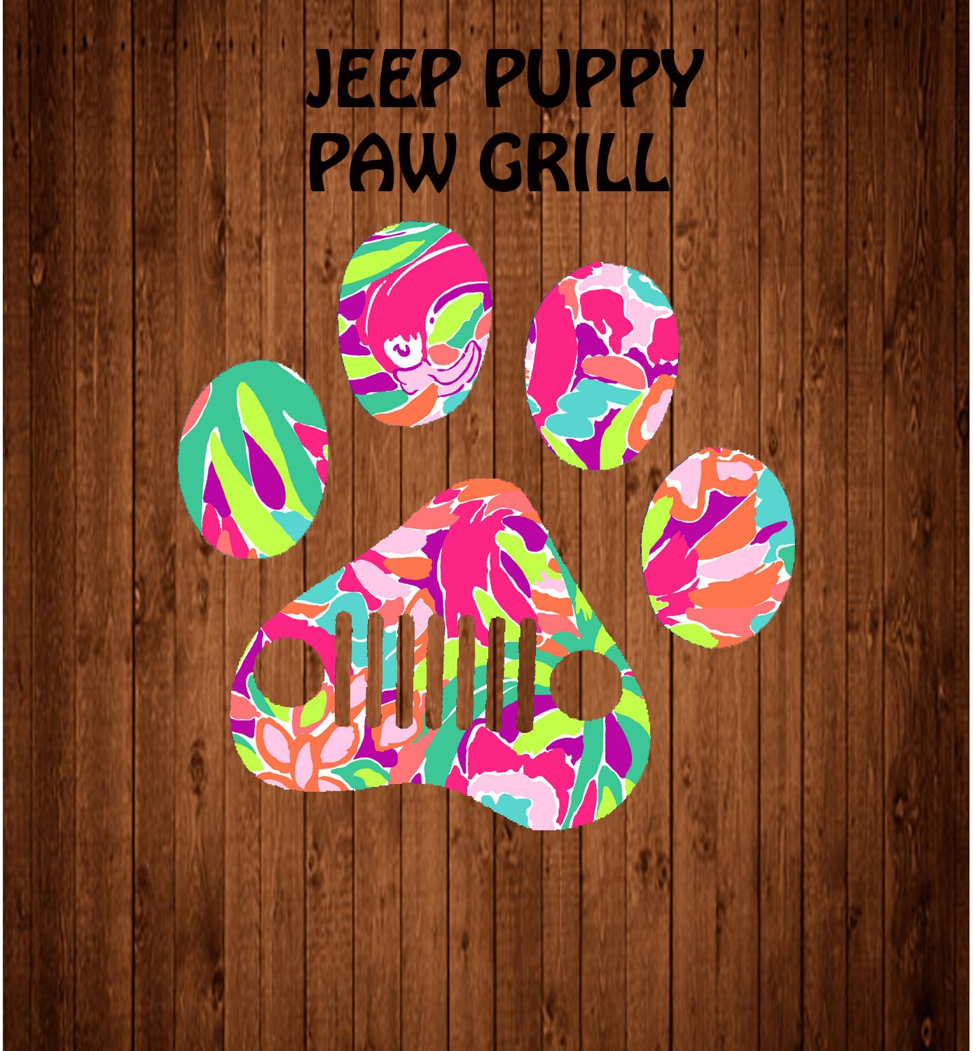 Jeep wave decal Jeep punisher Jeep dog pawLilly Pulitzer