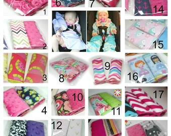 Padded seat belt strap cover reversible / Car seat and stroller seat belt cover