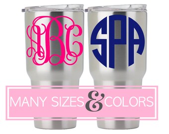 Yeti Monogram Cup, Vinyl Monogram Decal for Yeti, Yeti Tumbler Monogram, Yeti Decal Monograms Stickers, Monogram Yeti DECAL ONLY 5MG1Y
