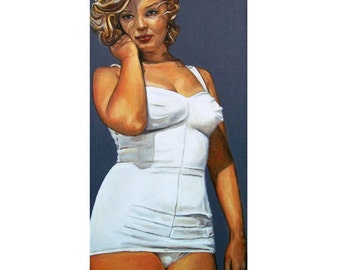 Curvy Beauties - Marilyn Monroe - ART PRINT - 8 x 10 - By Mixed Media Artist Malinda Prudhomme