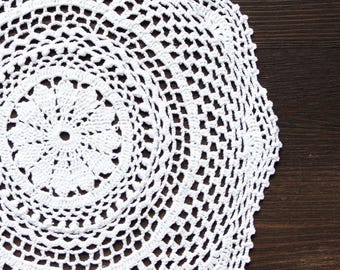White Crochet Doily Vintage lacy doily