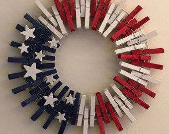 Flag Clothespin Wreaths