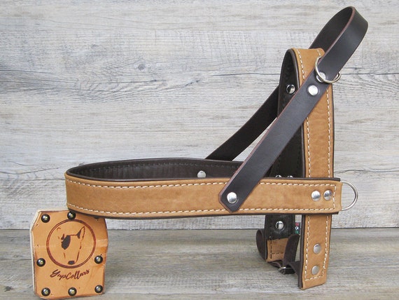 Dog Harness in Ultra Soft Light Brown Leather, Adjustable and Comfortable Harness for Small and Large Dogs, Handmade Custom Dog Harness