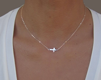Cross Necklace, 14k Gold Fill or Silver, Cross Necklace for Girl, Tiny Cross Necklace, Small Cross Necklace, Birthday Gift for Best Friend