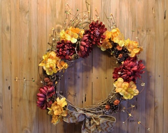 Grapevine Wreath - Fall Colors