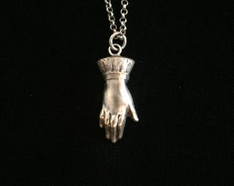 antique french ladies hand necklace