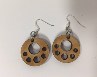 Wooden Polka Dot Earrings