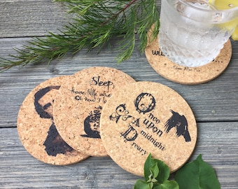 Edgar Allan Poe Cork Coaster Set of 4