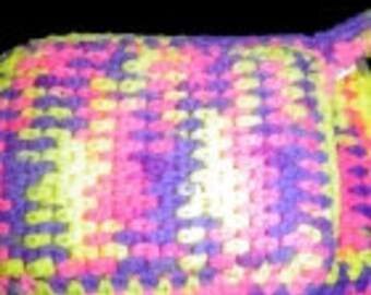 Hand Crafted Pot Holder Set - Pink,Purple,And Yellow