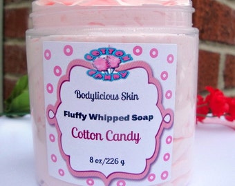 Lots Of Lather Fluffy Whipped Soap Cotton Candy Whipped Cream Soap, Whipped Soap, Handmade Soap, Moisturizer 2 oz, 4 oz and 8 oz
