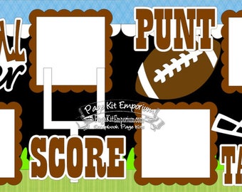 Scrapbook Page Kit Layout Football Boy Sports School Outdoors 2 page Scrapbook Layout Kit 135